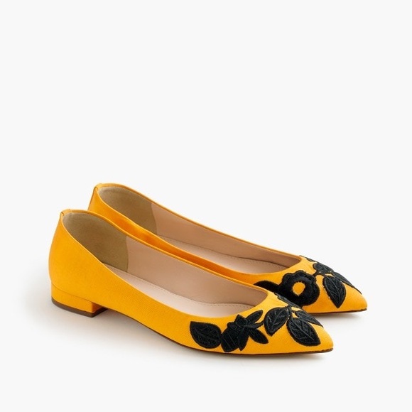 J. Crew Shoes - J. Crew Embroidered Grosgrain Flats size 9